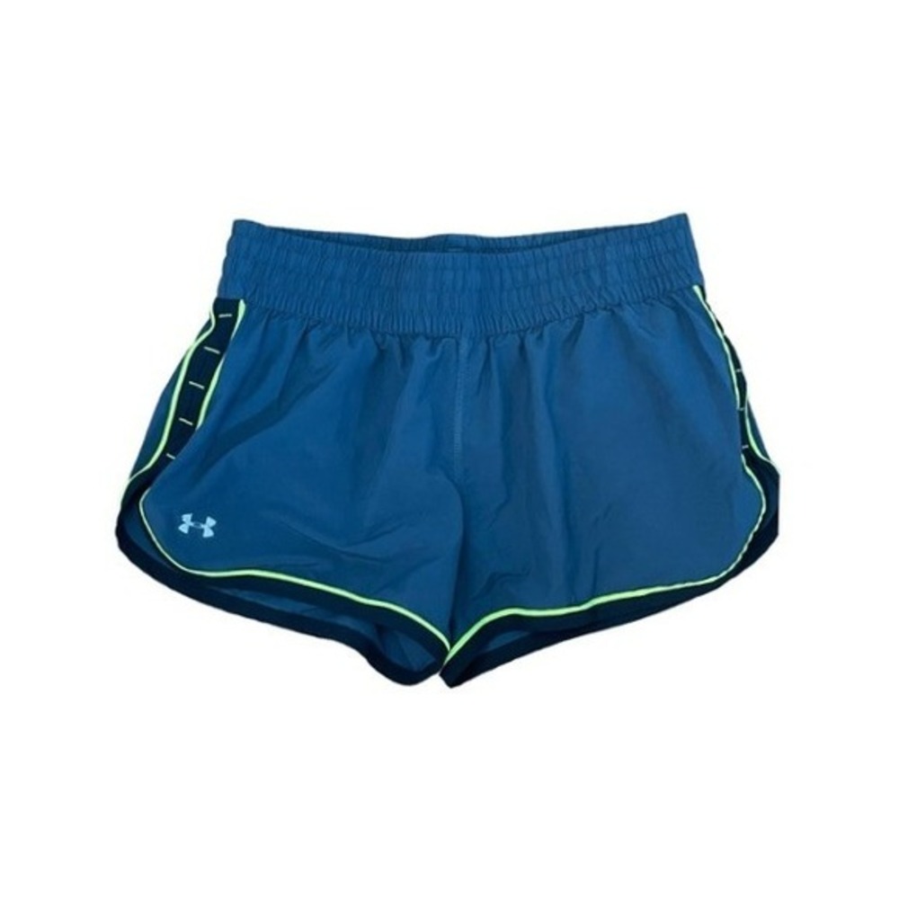 Under Armour UA Fly-By 2.0 Running‎ Shorts Blue Neon Green Nylon Athletic S